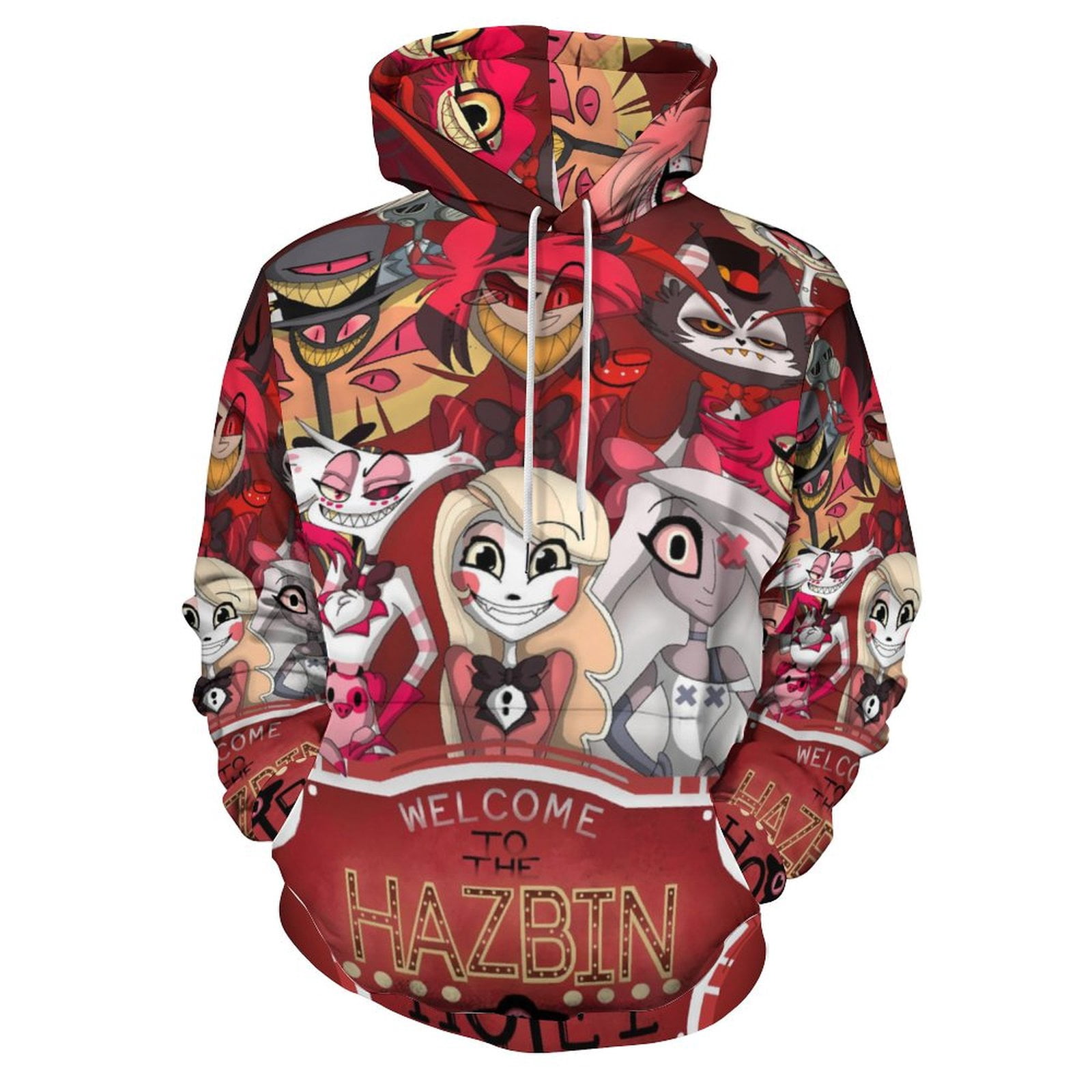 TJ-Sheenbo Hazbin Hotel Anime Print Zwarte hoodie met