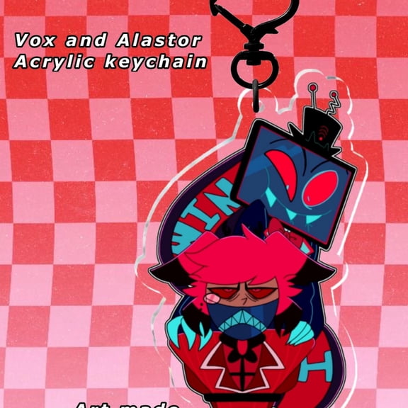 Hazbin Hotel- I WIN Vox and Alastor acrylic Keychain (1 keychain)
