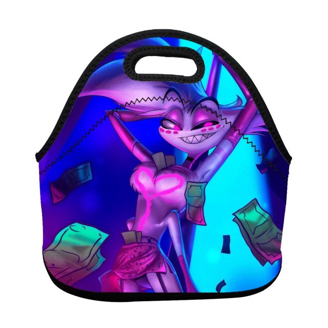 Hazbin Hotel Insulated Lunch Bags Portable Bento Box Thermal Lunch Tote