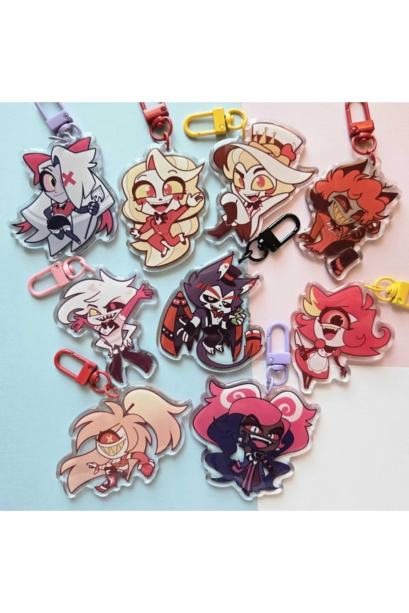 Hazbin Hotel Keychains, Acrylic Anime Fan Charm, random 1 pack