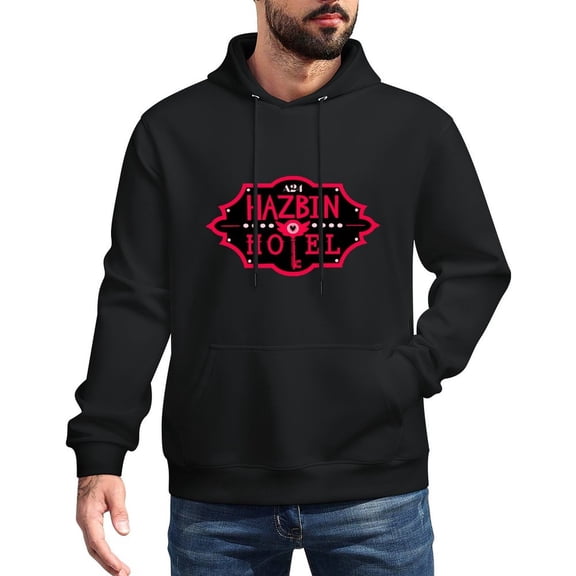 Hazbin Hotel Men's Stick Hooded Sweatshirt,Unisex Novelty Sweatshirts Cool Printed Pullover Hoody Hoodie with Pocket