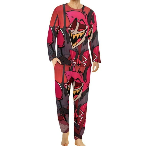 Hazbin Hotel Mens Pajamas Set Soft Pj Sets Comfy Sleepware Pajamas Loungewear Pajama Sleep Set