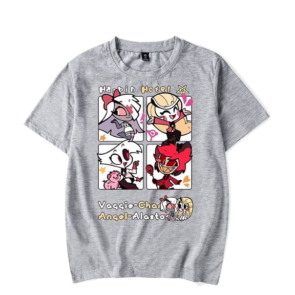 Hazbin Hotel Merch T-Shirt Casual Anime Men/Women Streetwear Shirt Short Sleeve Fashion Tee