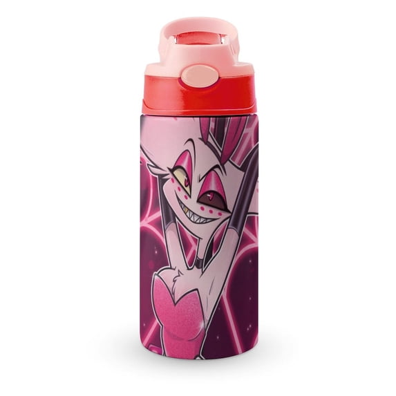 Hazbin Hotel Stainless Steel Insulated Water Cup for Boys Girls Leakproof Water Bottle with Flip-Flop Lid