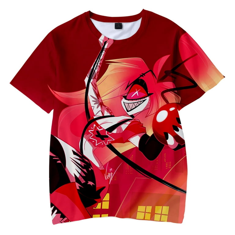 Hazbin Hotel T shirt American Cartoon Anime Crewneck Short Sleeve 3D Clothes