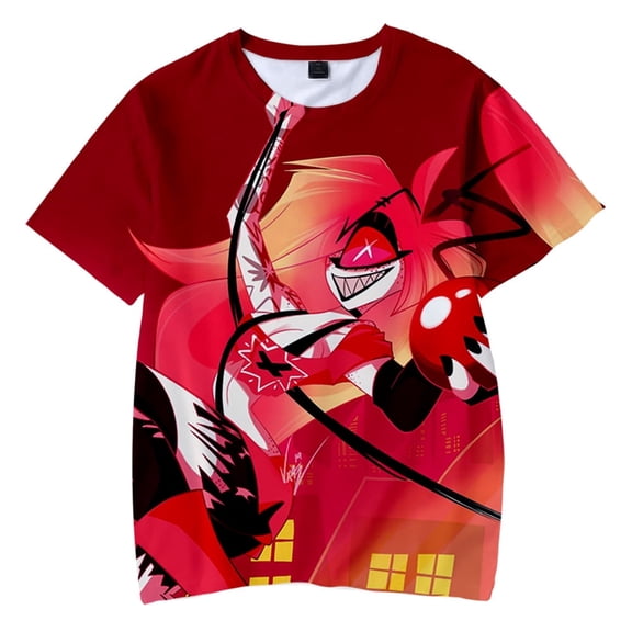 Hazbin Hotel T-shirt Casual Fashion Cartoon Anime Crewneck Summer Short Sleeve Tops