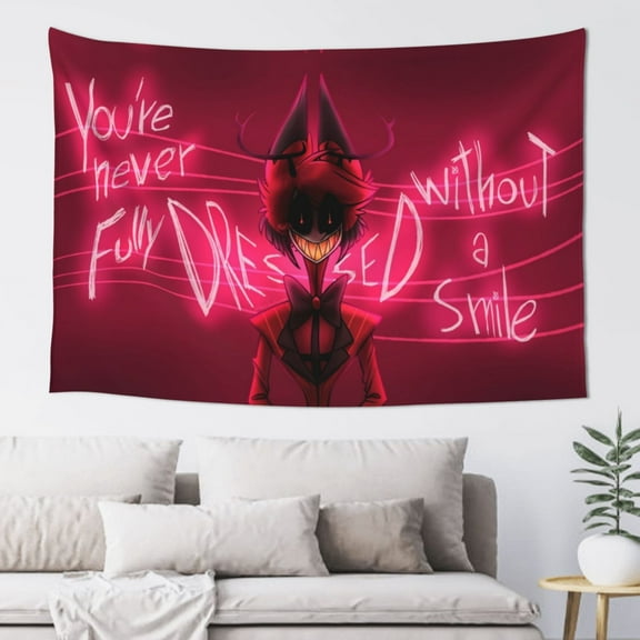 Hazbin Hotel Tapestry Wall Hanging Home Decoration Wall Blanket Dormitory Living Room Bedroom Backdrop Poster( 60x40inch)