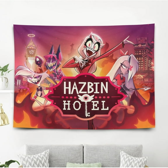 Hazbin Hotel Tapestry Wall Hanging for Bedroom Kids Wall Decor Birthday Gift