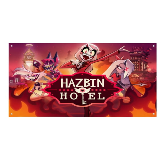 Hazbin Hotel-Theme Backdrops Banner Birthday Party Decor Supplies Personalized Party Backdrop Decoration,5x3ft150x90cm