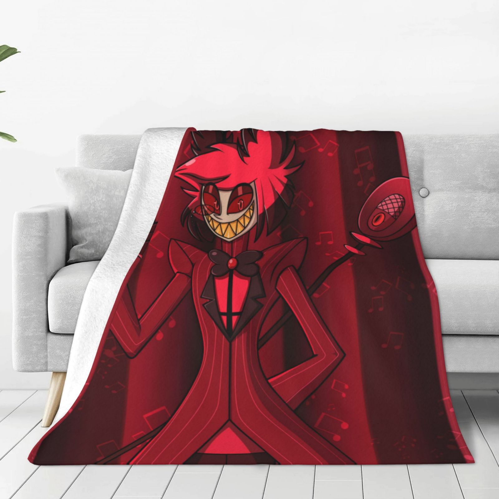 Hazbin Hotel Dekens Flanel Zachte Deken Anime Alastor 3D Gedrukt Gooi