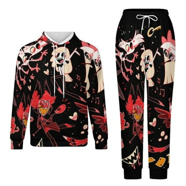 Hazbin Hotel Unisex Hoodies And Sweatpants Set Sweatshirts Jogger Pants Hooded Hoody Tracksuits Set Suit Winter Daily Adult Sweatsuit 2 Pcs