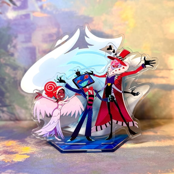 Hazbin Hotel Vees Inspired Acrylic Standee, Voxtek Fandom Display standee Desk Decor, Vox Valentino Velvette standee, Vox Standee (1 standee)