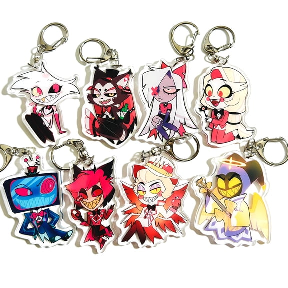 Hazbin Hotel charms keychains - Alastor, Vox, Angel Dust, Husk, Charlie, Vaggie, Adam, Lucifer (1 keychain)