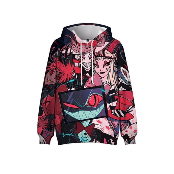 Hazbin Hotels Hooded Sweatshirts Anime Digital Printed For Men Women Long Sleeve Streetwear Pullover Autumn And Winter Casual Harajuku Hooded