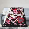 thumbnail image 1 of Hazbin Movie Hotel Blanket Flannel Fleece Throw Blanket Warm Blanket for Couch Decorative Gift Home Decor 40x50, 1 of 6