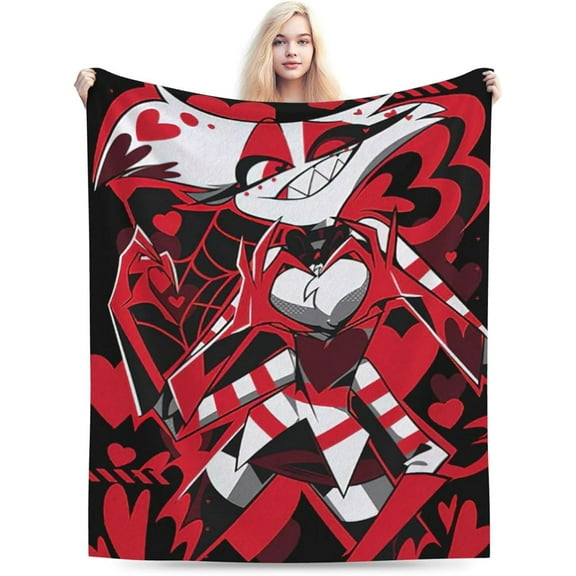 Hazbin Song Dance Hotel Throw Blanket Fleece Blanket Warm Sofa Blankets Twin Size Blankets for All Season Classic Blankets for Office Convenient Outdoor Blankets for Picnic 30x40, Black