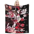 thumbnail image 1 of Hazbin Song Dance Hotel Throw Blanket Fleece Blanket Warm Sofa Blankets Twin Size Blankets for All Season Stylish Blankets for Car Breathable Outdoor Blankets for Camping 40x50", Black, 1 of 6