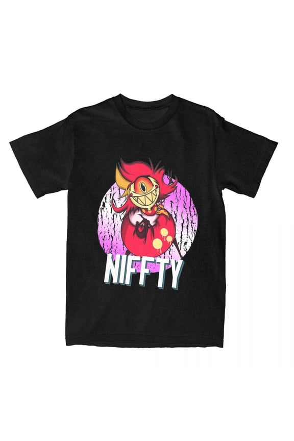 Hazbined-Hotels Cartoon Angel Dust T Shirt Men's Cotton Tops Shirts Aesthetic Round Neck Short Sleeve