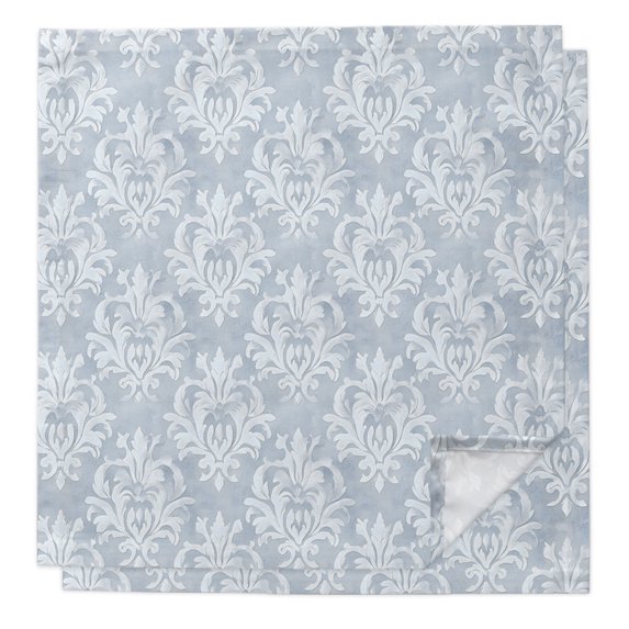 Haze Blue Boho Cloth Napkins Washable Set of 2, Neutral Middle Century Turkish Pattern Reusable Dinner Table Napkins Cloth Bulk for Weddings Kitchen Restaurants Hotel Events Parties 20 x 20 Inch