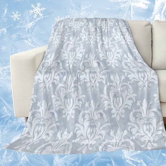 Haze Blue Boho Cooling Blanket,Lightweight Breathable Summer Throw Blanket with Double Sided Cold Effect,Neutral Middle Century Turkish Pattern Picnic Blankets Bed Sheet for Hot Sleepers 30"x40"