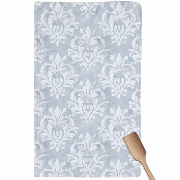 Haze Blue Boho Kitchen Towel Dish Cloths Set of 1, Microfiber Soft Kitchen Hand Towels, Neutral Middle Century Turkish Pattern Absorbent Quick Drying Dishcloths 18 x 28 Inches