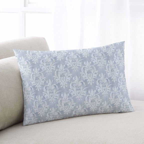 Haze Blue Boho Small Pillow Covers, Neutral Middle Century Turkish Pattern Soft Throw Pillow Cases with Invisible Zipper, Decorative Pillowcase Pillows Protectors for Sofa Bed Chair 12"x20"