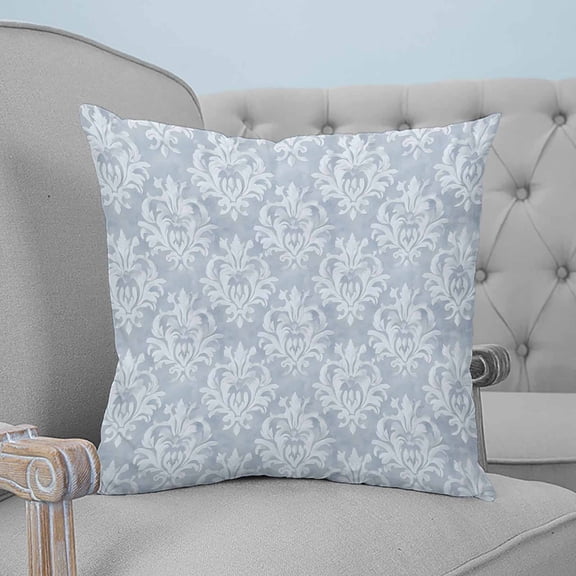Haze Blue Boho Throw Pillow Covers, Soft Pillowcases with Invisible Zipper, Neutral Middle Century Turkish Pattern Decorative Square Pillow Cushion Covers for Living Room Couch Sofa Bed 18x18 Inches