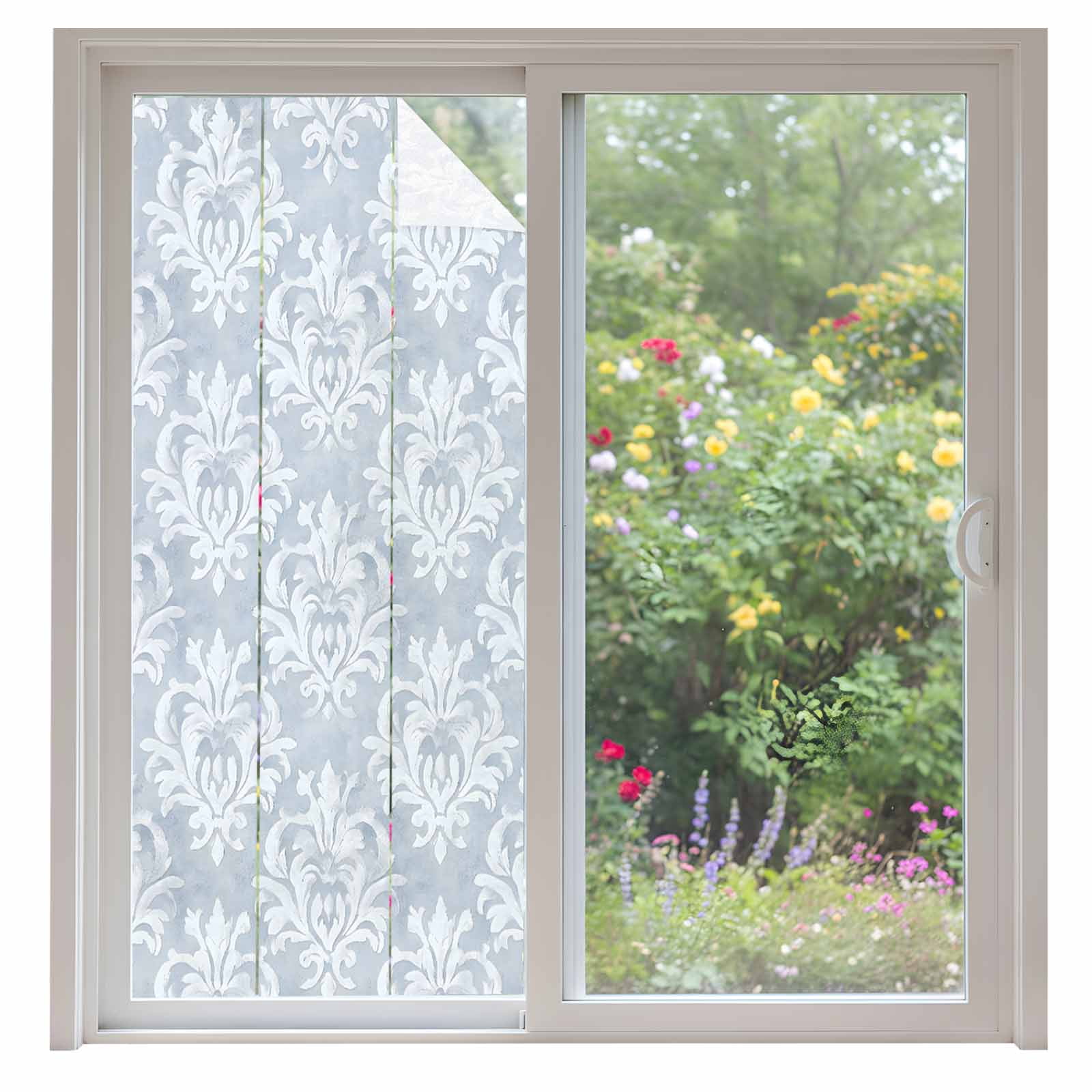 Turich Window Haze Blue Boho Window Privacy Film, Neutral Middle Century Turkish ...