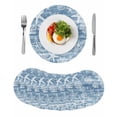 thumbnail image 1 of Haze Blue Coastal Round 13 Inch Placemats Set of 8, Summer Beach Nautical Starfish Coral Vintage HeatResistant Non Slip Place Mats for Dining Table, Wipeable Kitchen Table Mats for Housewarming, 1 of 9