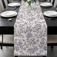 thumbnail image 1 of Haze Blue Leaf Table Runner 72 Inches Long, Retro Farmhouse Plant Floral Branch Kitchen Coffee Dining Table Decoration for Home Party Birthday Wedding Home Decor 13x72 Inches, 1 of 8