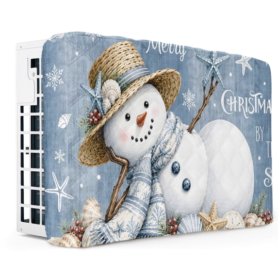 Shell Posster Blue Haze Blue Snowman Christmas Indoor Air Conditioner Cover, Coastal ...