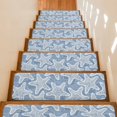 thumbnail image 1 of Haze Blue Starfish Stair Treads Non Slip for Steps Coastal Summer Ocean Beach Nautical Modern 15 Pcs Reusable Adhesive Stair Runner Mats for Dogs Elders Carpet Treads Rugs for Staircase 8x30 In, 1 of 9