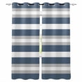 thumbnail image 1 of Haze Blue Stripe Blackout Curtains for Bedroom Living Room Darkening Curtains 63 Inches Long Farmhouse Blue Gray Striped Window Curtain 2 Panels Set Insulated Window Treatment Grommet Drapes 42"x63", 1 of 9