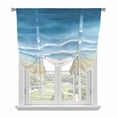 thumbnail image 1 of Haze Blue Summer Beach Balloon Curtains 63 Inch Length for Living Room/Bedroom, Nautical Coastal Beige Seaside Rod Pocket Privacy Door Curtains Decorative Tie Up Shade for Window 52"x63", 1 of 8