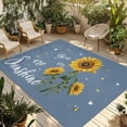 thumbnail image 1 of Haze Blue Sunshine Sunflower Outdoor Rug for Patio/Deck/Porch, Non-Slip Large Area Rug 5 x 7 Ft, Pastoral Bees Farmhouse Floral Indoor Outdoor Rugs Washable Area Rugs, Camping Rug Carpet Runner, 1 of 8