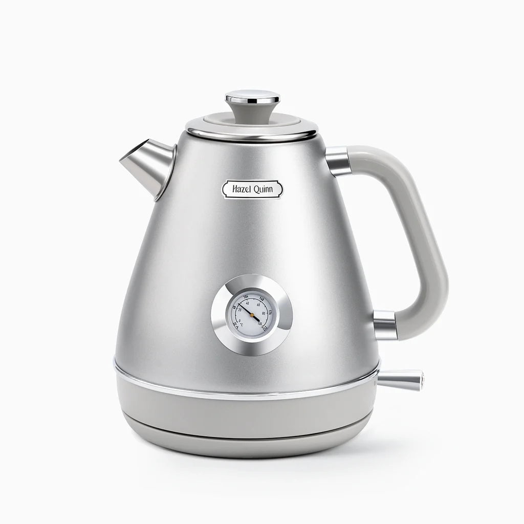 Hazel Quinn Retro 1.7L Space Gray Stainless Steel Electric Kettle