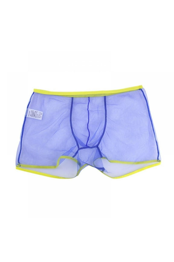 1 PC Sexy Mesh See Through Men Boxers Shorts Breathable Transparent Spandex Solid Boxer Shorts Underwear Men Panties bokserki