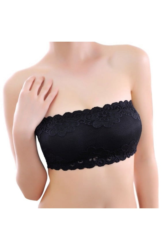 -Bralette Lace Tube Bra Top Bra Strapless Bandeau Seamless Bra
