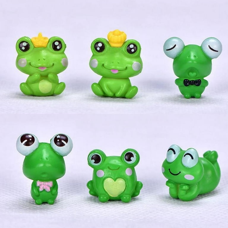 Hazel Tech Cute Frogs Figurine, Garden Frogs Ornaments Animal Model Fairy  Garden Miniature Moss Landscape Diy Craft Supplies 