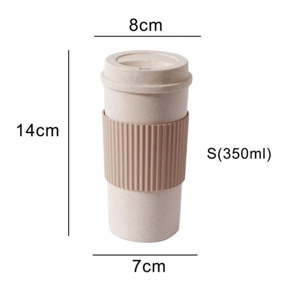 Hazel Tech Double-wall Insulation Eco-friendly Wheat Fiber Straw Coffee Cup Travel Coffee Mug Leakproof Gift Mugs