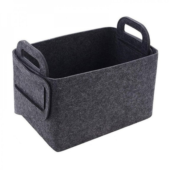Hazel Tech Felt Sundries Storage Basket Foldable Household Laundry Basket With Handle For Dirty Clothes
