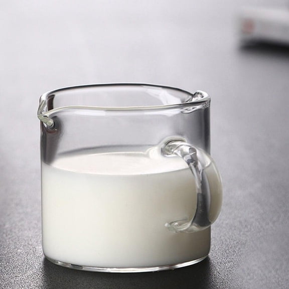 Hazel Tech Kitchen Cup Glass 100ml with Spout Clear Milk Cup with Handle