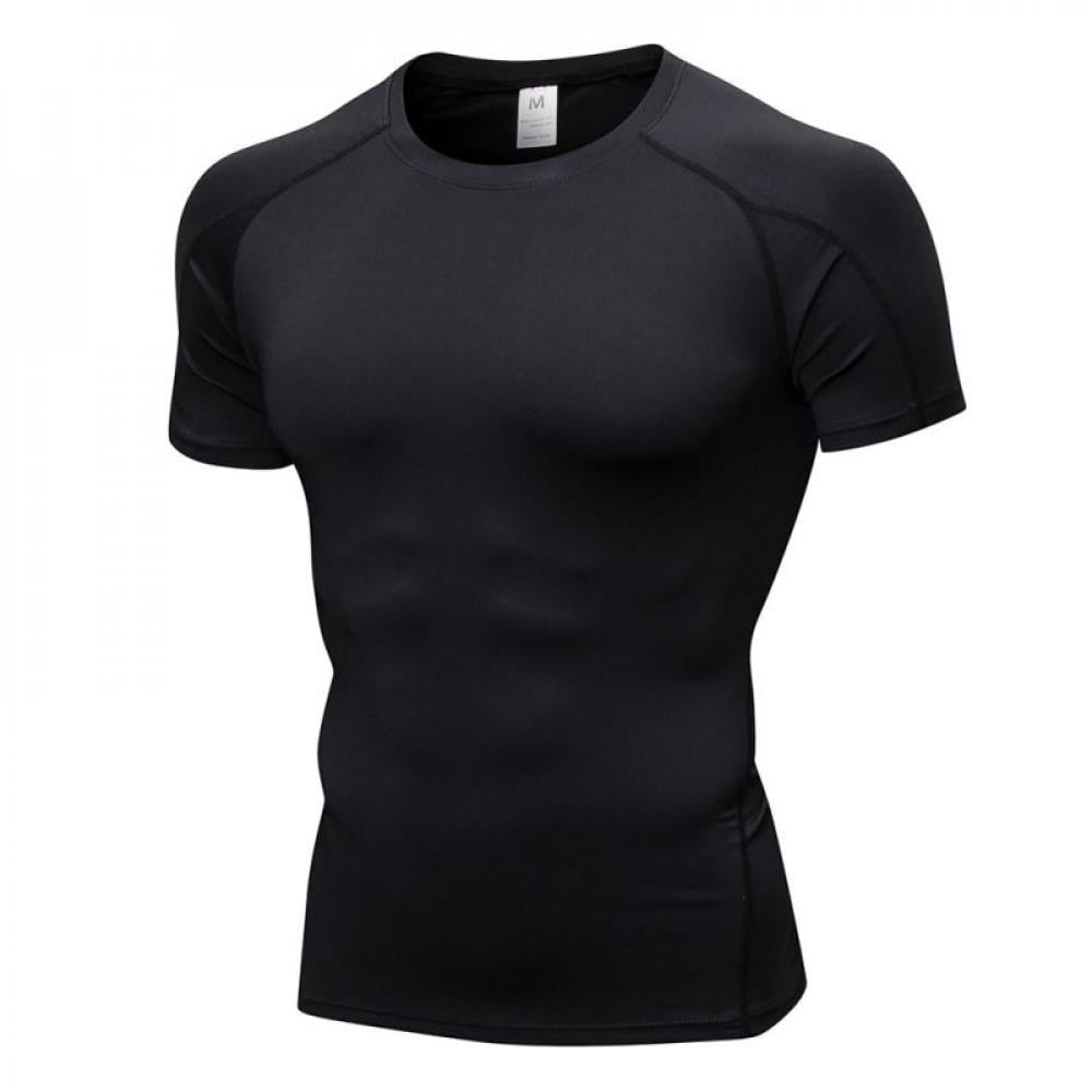 Hazel Tech Men compression T Thirt Casual Short sleeved T shirt Slim ...
