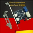 thumbnail image 1 of Hazel Tech New USB 3.0 PCI-E Expansion Card Adapter External 2 Port USB3.0 Hub Internal 19 Pin Header PCIE Card 4 Pin IDE Power Connector, 1 of 6
