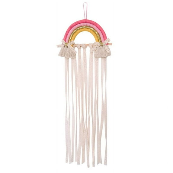 Hazel Tech--Rainbow Tassels Hair Bows Holder Hanging - Baby Hair Accessories Storage Headband Holder Hair Clips Organizer for Baby Girls Room Ornament