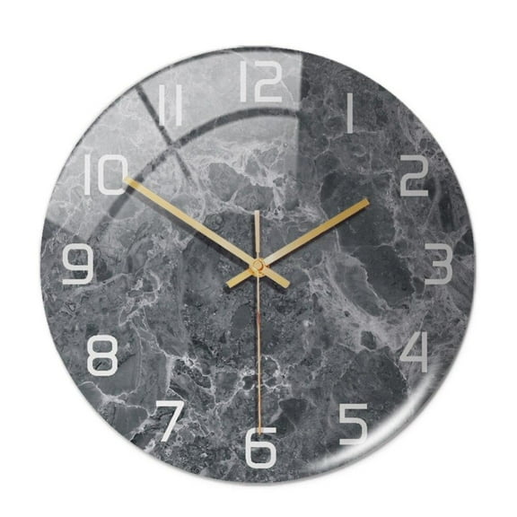 Hazel Tech Round Marble Wall Clock Three-dimensional Clock Home Decorations For Living Room, Kitchen, Bedroom And Office
