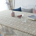 thumbnail image 1 of Hazel Tech Table Cloth Hollow Lace Beige Checkered Crochet Dining Table Cover, 1 of 6