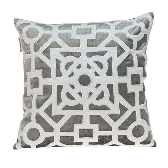 Hazel Transitional Gray Square Throw Pillow