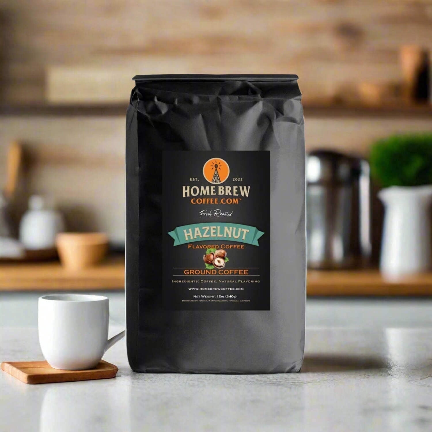 Hazelnut (Flavored) coffee, 12 oz., 1 lb., 2 lbs., Ground or Whole Bean