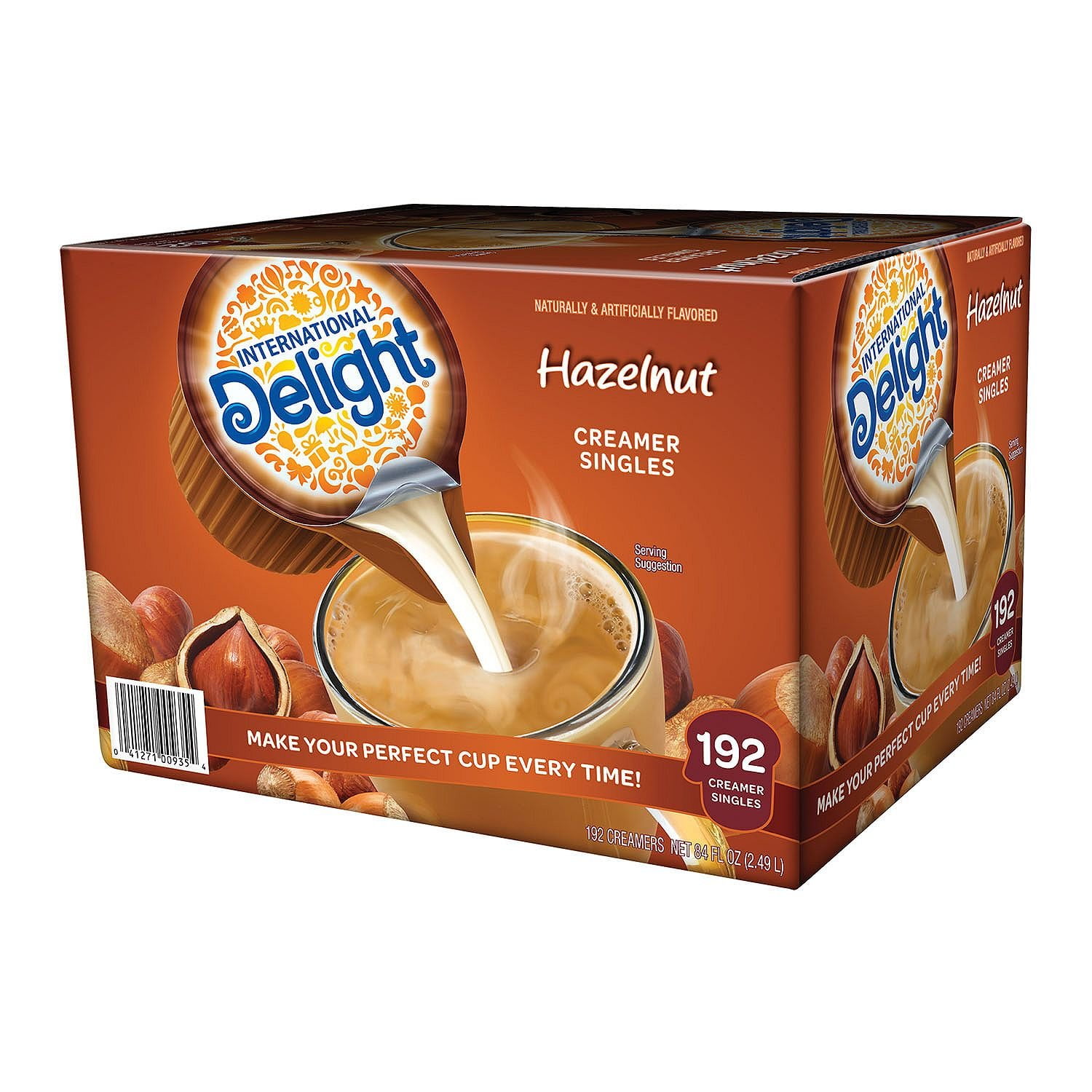 International Delight Hazelnut Coffee Creamer Singles, 192 Count